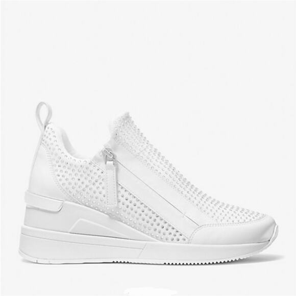 Michael Kors Willis Wedge Crystal Embellished Trainer Athletic Sneaker - Picture 2 of 8